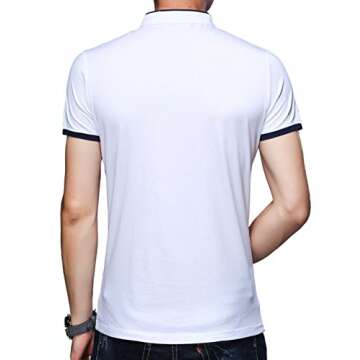 KUYIGO Men's Short Sleeve Polo Shirts Casual Slim Fit Cotton T- Shirts