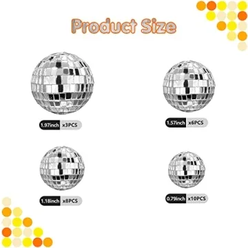 27 PCS Disco Ball Cake Decoration for Celebrations