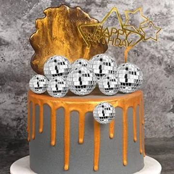 27 PCS Disco Ball Cake Decoration for Celebrations