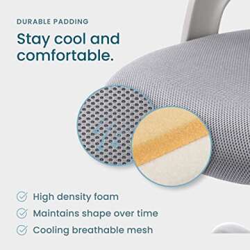 Office Chair, Desk Chairs Mesh Computer Desk Chair with Wheels Ergonomic Office Chair Height Adjustable Swivel Task Chair with Mid Back, 90° Flip-up Arms and Lumbar Support, Grey