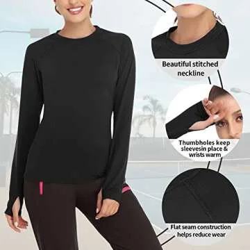 Soneven Women's Thermal Fleece Lined Running Shirt