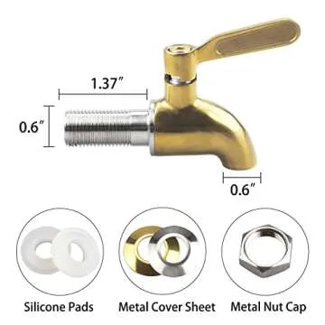 GWENBHMTOOL Gold Stainless Steel Beverage Spigot 2-Pack