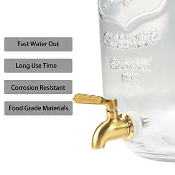 GWENBHMTOOL Gold Stainless Steel Beverage Spigot 2-Pack