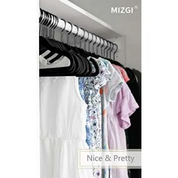 MIZGI Premium Kids Velvet Hangers (Pack of 50) with Black Hooks,Space Saving Ultra Thin,Non Slip Baby Hangers for Children's Skirt Dress Pants,Clothes Hangers(Black/Black)