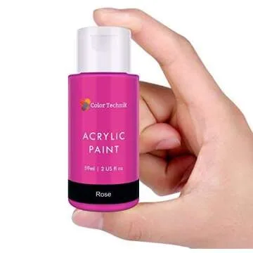 Color Technik Acrylic Paint Set, Artist Quality, Color Range 2, 18x59ml (2-Ounce) Bottles, Best Colors For Painting Canvas, Wood, Clay, Fabric, Nail Art & Ceramic, Rich Pigments, Heavy Body, GIFT BOX