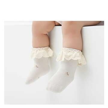 Toptim Newborn Baby-Girls Socks with Bow (6-12 Months, Vintage)
