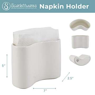 Scarlettwares Napkin Holder For Table Kitchen Paper Linen Cloth Napkins Upright Stand Up Sturdy Styl...