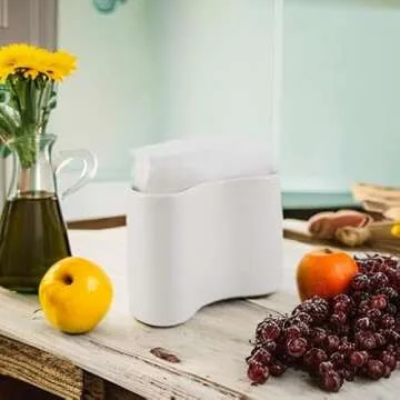 Scarlettwares Napkin Holder For Table Kitchen Paper Linen Cloth Napkins Upright Stand Up Sturdy Stylish Modern Compact Ceramic White Modern Farmhouse Kitchen Decor