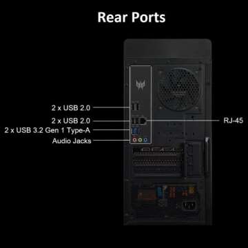 Acer Predator Orion 3000 PO3-650-UB91 Gaming Desktop 13th Gen Intel Core i5-13400F 10-Core NVIDIA GeForce RTX 3050 16GB DDR5 1TB PCIe Gen 4 SSD Intel Wi-Fi 6E Keyboard & Mouse