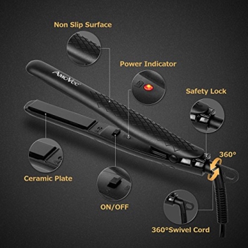 AmoVee Mini Flat Iron Dual Voltage Travel Hair Straightener