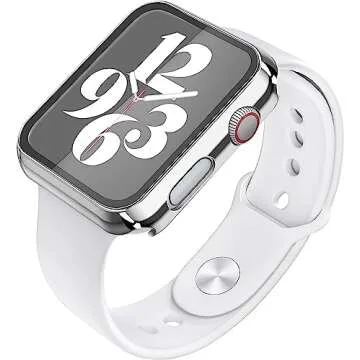 Misxi 2 Pack Hard PC Case with Tempered Glass Screen Protector Compatible with Apple Watch SE 2 (2024) SE Series 6 Series 5 Series 4 40mm, 1 Sliver + 1 Transparent