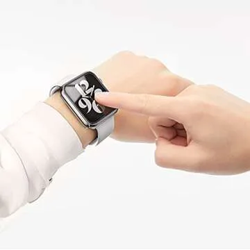 Misxi 2 Pack Hard PC Case with Tempered Glass Screen Protector Compatible with Apple Watch SE 2 (2024) SE Series 6 Series 5 Series 4 40mm, 1 Sliver + 1 Transparent