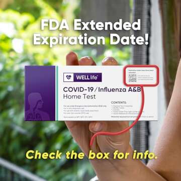 WELLlife COVID-19 / Flu A&B Home Test, Test for Flu and Covid in 10 Minutes, [5 Tests Total], Rapid ...