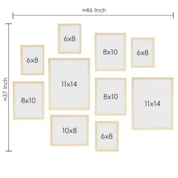 ArtbyHannah Neutral Gallery Wall Frames Set of 10 with Decorative Minimalist Art Prints and Picture Frame Set Wall Art Decor for Modern Home Decoration, Assorted Size 6x8 x4, 8x10 x4, 11x14 x2