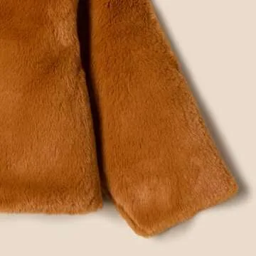 Amazon Essentials x Sofia Grainge Baby Girls' Faux Fur Jacket, Caramel, 18 Months