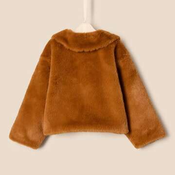 Amazon Essentials x Sofia Grainge Baby Girls' Faux Fur Jacket, Caramel, 18 Months
