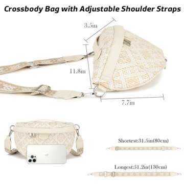 Eslcorri Crossbody Bags for Women - Fashion Sling Purse Shoulder Bag Causal Chest Bum Bag with Adjustable Wide Strap for Workout Traveling Running Shopping