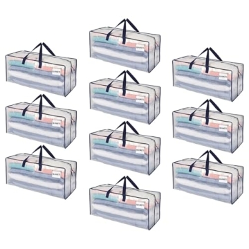 VENO 10 Pack Moving Bags w/Backpack Straps, Moving Boxes & Storage Bins Alternative, Packing Supplie...