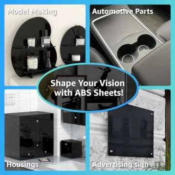 Art3d ABS Plastic Sheets 1/16 Inch Thick 8"x12", 2 Pack - Thermoform Two-Sided Rigid ABS Sheet (Textured Plastic Front & Smooth Back)