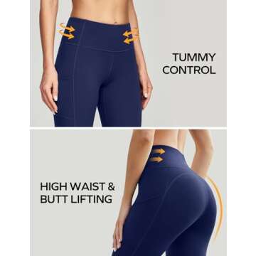 Ewedoos Women's Yoga Pants: Tummy Control & Pockets