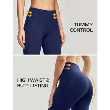 Ewedoos Women's Yoga Pants: Tummy Control & Pockets