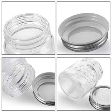 Lawei Set of 16 Mini Mason Jars with Lids - 2 Oz Mason Jars Shot Glasses Mason Shooter Glass for Dri...