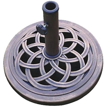 18-Inch Cast Stone Umbrella Base Rust-Free Bronze Finish