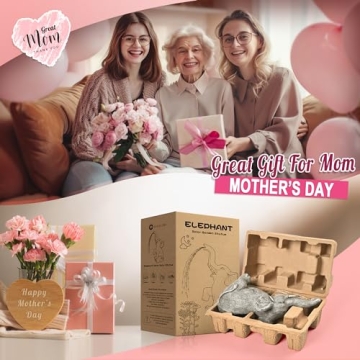 GIGALUMI Solar Elephant Statue for Garden Decor