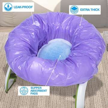 Potty Liners for Portable Potty Refill Bags Compatible with OXO tot, Potette Travel Potty 45pcs Liners