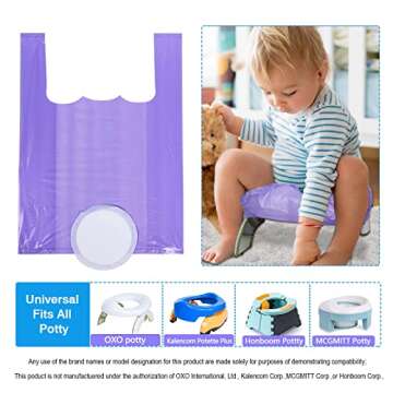 Potty Liners for Portable Potty Refill Bags Compatible with OXO tot, Potette Travel Potty 45pcs Liners