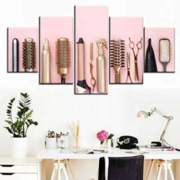Hair Salon Decor 5-Piece Canvas Wall Art for Home