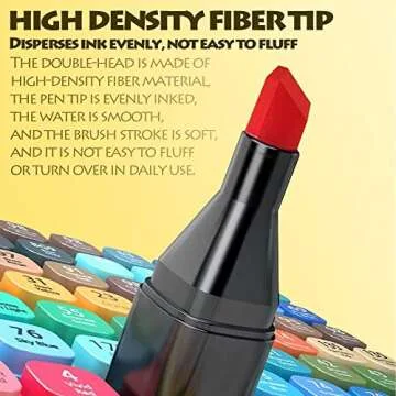 Liakai Double Tipped Art Marker Set for Artist Adults Coloring Sketching Drawing Alcohol-based Ink - Brush Chisel Dual Tips 48 Colors