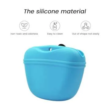 AUDWUD Silicone Dog Treat Pouch,Clip on Portable Training Container,Convenient Magnetic Buckle Closi...