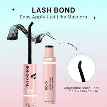 VAVALASH Lash Bond and Seal Cluster Lash Glue Individual Lashes Glue for DIY Lash Extensions Long Retention Strong Hold 48-72 Hours Waterproof Lash Bond for Lash Clusters(5ml+5ml)