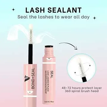 VAVALASH Lash Bond and Seal Cluster Lash Glue Individual Lashes Glue for DIY Lash Extensions Long Retention Strong Hold 48-72 Hours Waterproof Lash Bond for Lash Clusters(5ml+5ml)