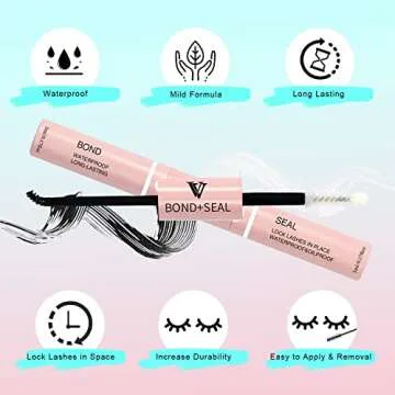 VAVALASH Lash Bond and Seal Cluster Lash Glue Individual Lashes Glue for DIY Lash Extensions Long Retention Strong Hold 48-72 Hours Waterproof Lash Bond for Lash Clusters(5ml+5ml)