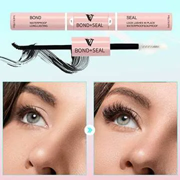 VAVALASH Lash Bond and Seal Cluster Lash Glue Individual Lashes Glue for DIY Lash Extensions Long Retention Strong Hold 48-72 Hours Waterproof Lash Bond for Lash Clusters(5ml+5ml)