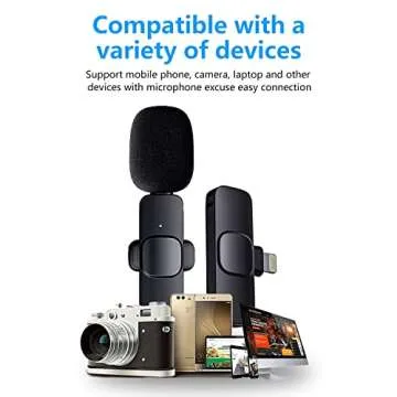 bAnpinSH Wireless Lavalier Microphone,for iPhone iPad,Professional lavalier Microphone for Video Rec...