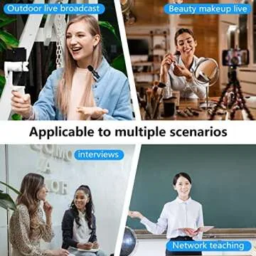 bAnpinSH Wireless Lavalier Microphone,for iPhone iPad,Professional lavalier Microphone for Video Recording, Plug and PlayAuto Sync 2.4G Ultra-Low Latency Noise Reduction Lapel Microphone (Black)