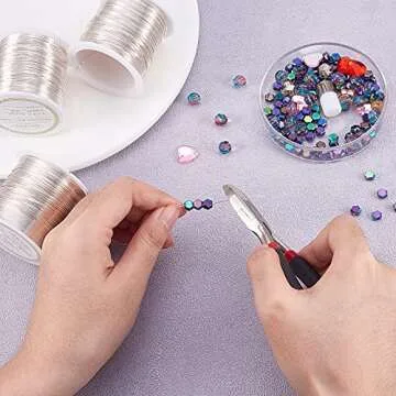 Airssory 0.5mm/24-Guage Copper Metal Beading Wire Long-Lasting Plated for Wrapping Twist Ties DIY Craft Jewelry Making - 75-Feet/25-Yard