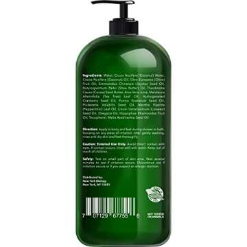 New York Biology Tea Tree Body Wash for Men and Women - Moisturizing Body Wash Helps Soothe Itchy Sk...