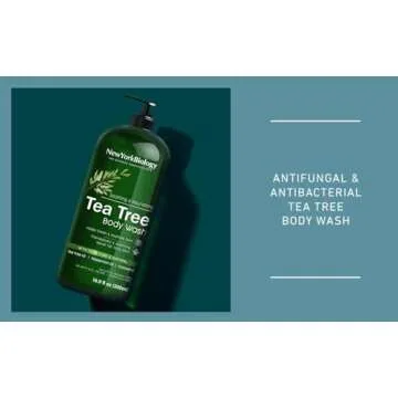 New York Biology Tea Tree Body Wash for Men and Women - Moisturizing Body Wash Helps Soothe Itchy Skin, Jock Itch, Athletes Foot, Nail Fungus, Eczema, Body Odor and Ringworm - 16.9 Fl Oz