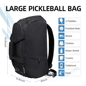 Awyrzpoirt Large Capacity Pickleball Backpack Bag