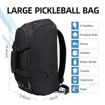 Awyrzpoirt Large Capacity Pickleball Backpack Bag