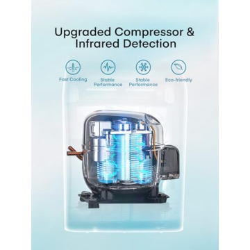 55lbs Countertop Nugget Ice Maker – Pebble Ice Machine, Soft Chewable Pellets in 5 Min, 55Lbs/24H, 3lb. Capacity, Waterline-Compatible, Self-Cleaning, Stainless-Steel + Scoop (Black)