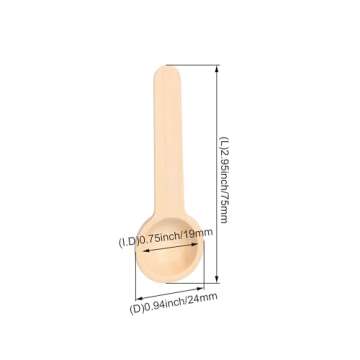 RDEXP Small Wooden Salt Spoons for Spice Jars Seasoning Honey Coffee Set of 50
