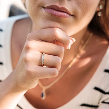 Elegant Espere Emerald Cut CZ Eternity Band Size 5