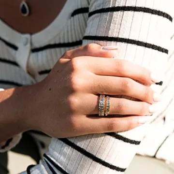 Elegant Espere Emerald Cut CZ Eternity Band Size 5