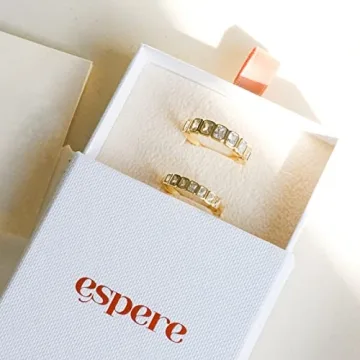 Elegant Espere Emerald Cut CZ Eternity Band Size 5