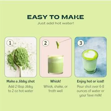 JIBBY Mushroom Matcha Super Latte - Ceremonial Grade Green Tea Organic Matcha Powder, Collagen, MCT Oil, Superfood Mushrooms, Matcha Latte Collagen Powder, Matcha Powder (Unsweetened, 10 Servings)